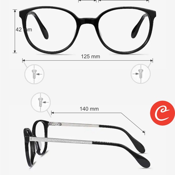 Lucy Oval Black Rim Eyeglasses - Picture 5 of 6